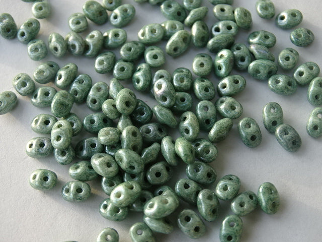 Matubo Superduo Beads Chalk Green Lustre