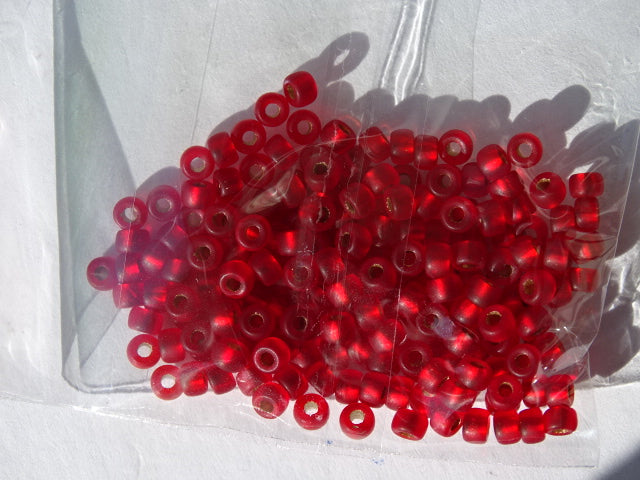 Matubo Seed beads size 8. Matte Siam Ruby- Bronze Ice Lined