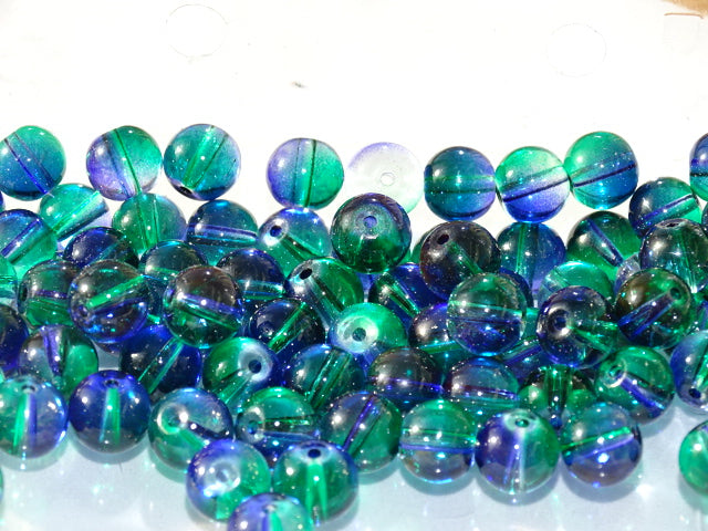 2 Tone Transparent 10mm Glass Bead 'Lagoon'