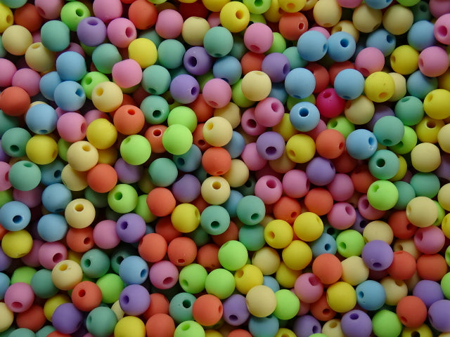 Rubberized 'Acrylic Fondant Mix'  8mm Beads