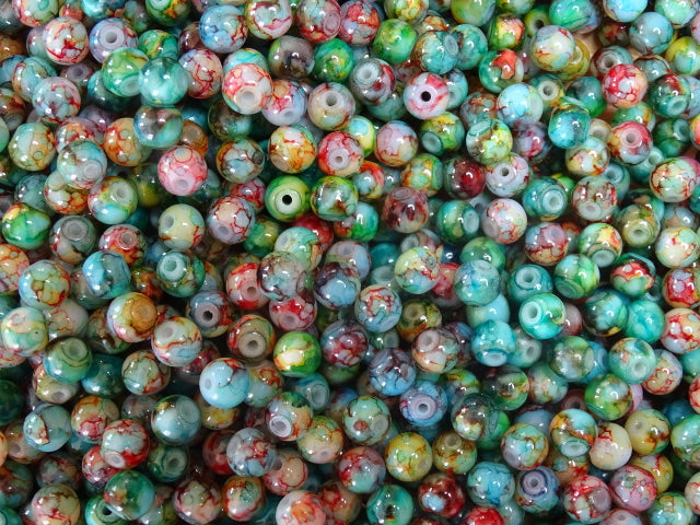 Multi Coloured 'Fairytale Forest'  6mm Glass Beads