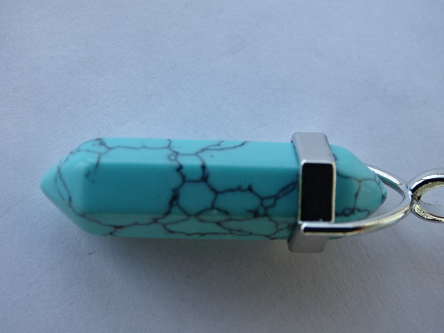 3cm Imitation Turquoise Pendant with Brass Bail
