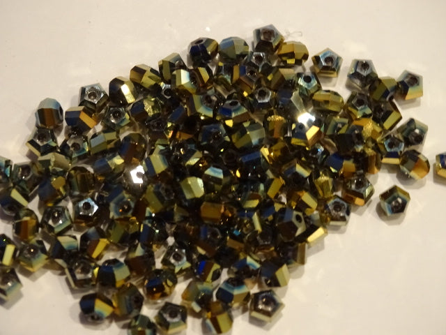 Sparklies - 'Gold Mine' 4mm Faceted Glass Beads