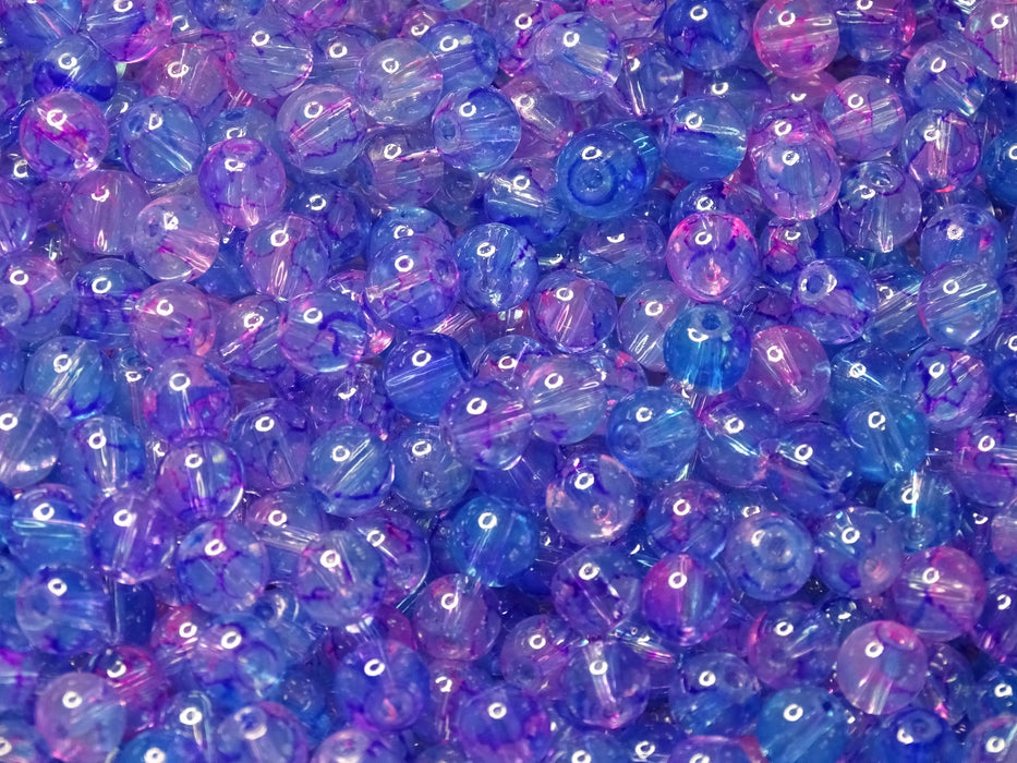 'Sky Blue Pink Opalite Effect'   2 toned Glass Bead. 6mm