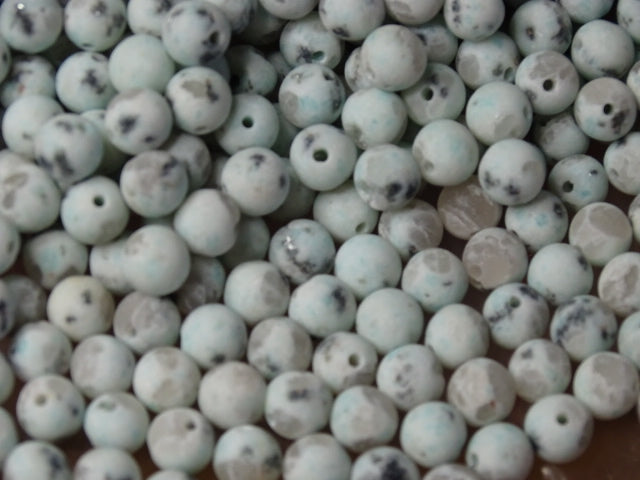 Natural Kiwi Jasper (Frosted Matt)  6mm Beads