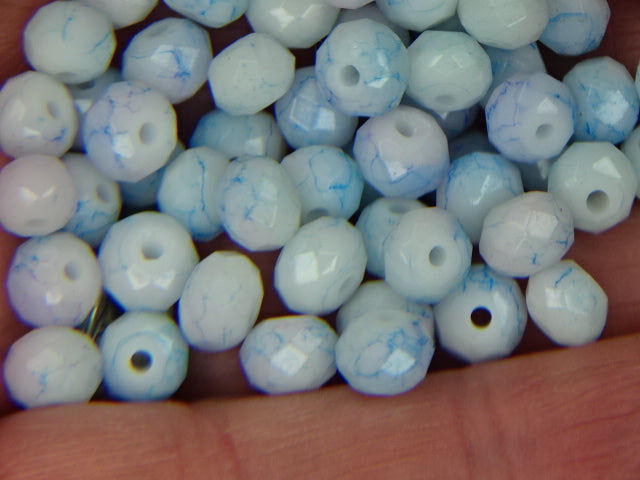 'Delicate Sky'  4mm Faceted Austrian Crystal Multi Coloured Rondelles