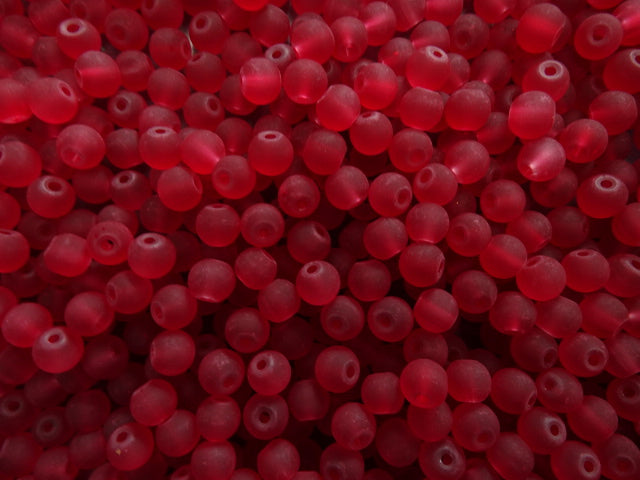 'Frosted Redcurrant'   6mm Glass Beads