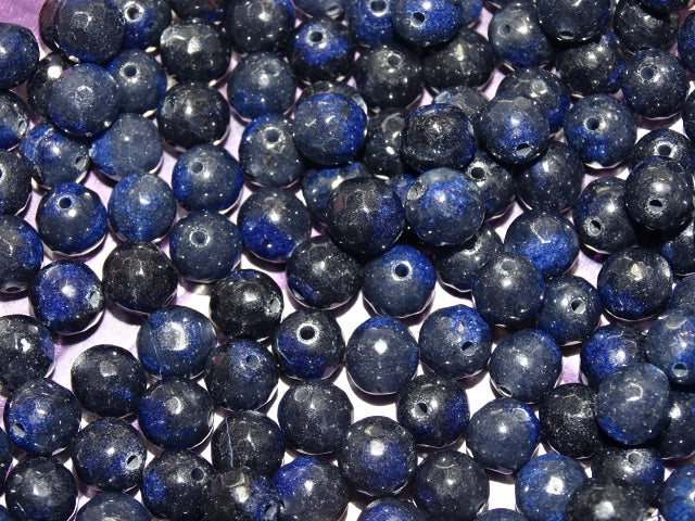 Midnight Blue 8mm-9mm Dyed White Jade Beads