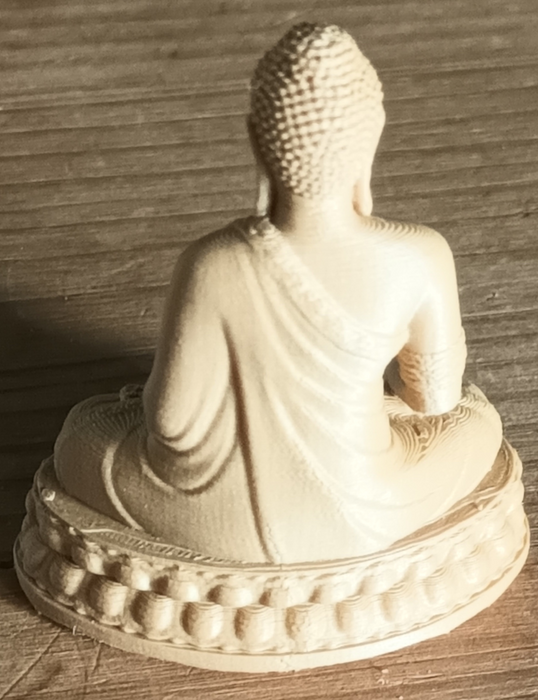 Buddha 5cm tall 3D printed in wood PLA