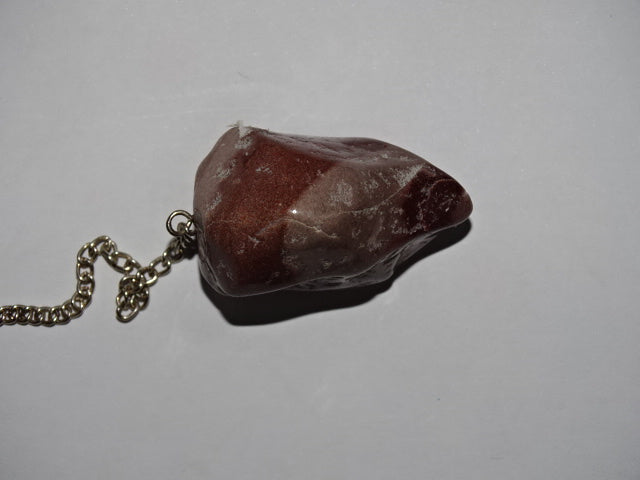 Imitation Shiva Lingam Stone Dowsing Pendulum With Silver Plated Chain