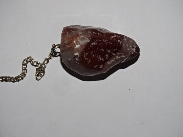Imitation Shiva Lingam Stone Dowsing Pendulum With Silver Plated Chain
