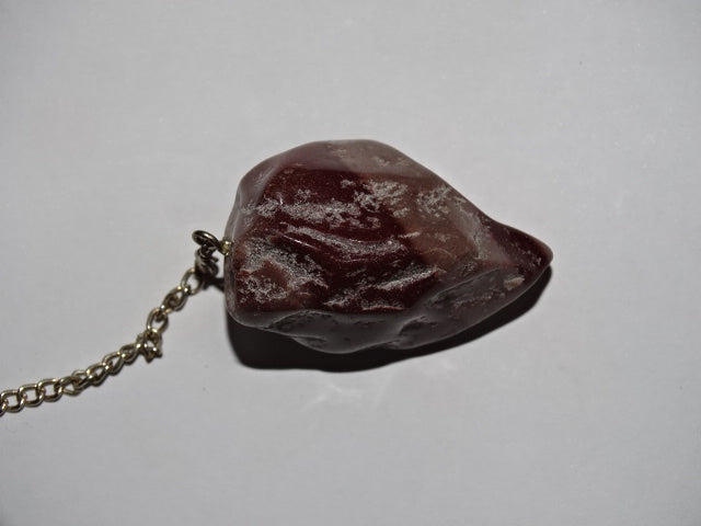 Imitation Shiva Lingam Stone Dowsing Pendulum With Silver Plated Chain