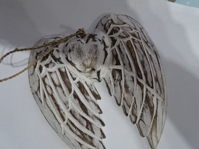 Carved Wooden Angel Wings Set