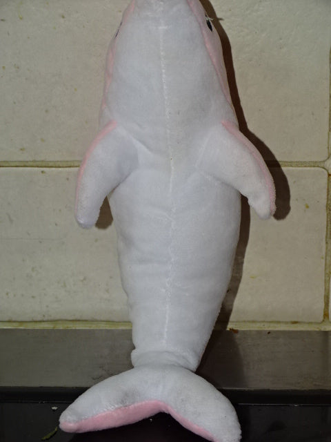 Cute Pink and White Small Dolphin Soft Toy / Velvet Feel Plush