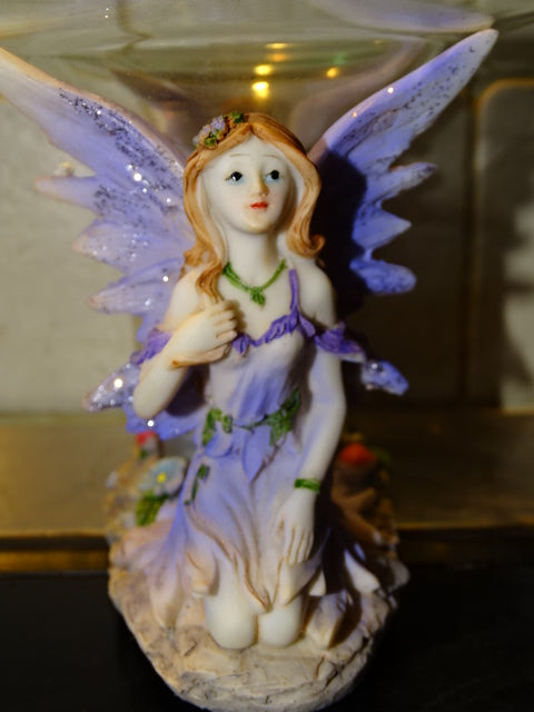 Beautiful Fairy Theme Resin and Glass Tea Light Oil Burner