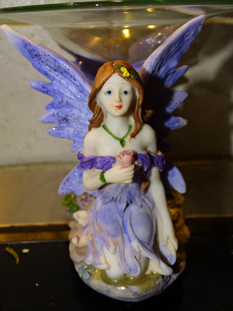 Beautiful Fairy Theme Resin and Glass Tea Light Oil Burner