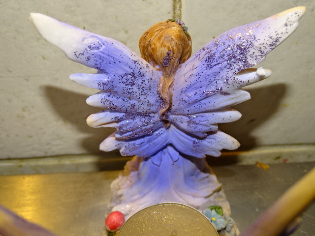 Beautiful Fairy Theme Resin and Glass Tea Light Oil Burner