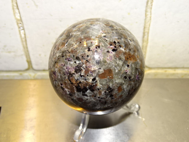 Genuine Fire Stone / Yooperlite Sphere appox 6cm Diameter with Stand