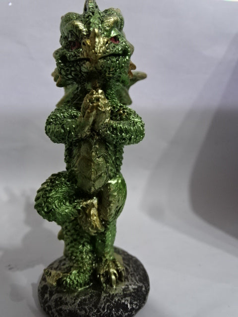 Set of 2 Cute Yoga Pose Resin Dragons