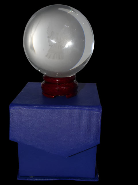 Laser Cut 'Angel Of Love'  Crystal Glass Orb   Approx 8cm Diameter
