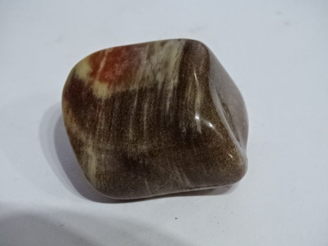 Petrified Wood  Polished and Tumbled Palm Stone  3 x 3.5cm Approx and Mini Smudge Set
