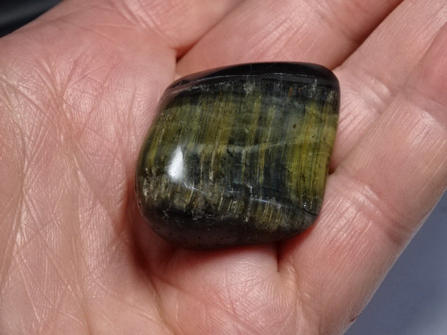 Large Size Rare Blue Tigers Eye Tumblestone  3 x 3 x 1cm (Approx) and Mini Smudge Set