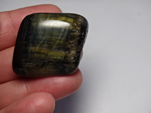 Large Size Rare Blue Tigers Eye Tumblestone  3 x 3 x 1cm (Approx) and Mini Smudge Set