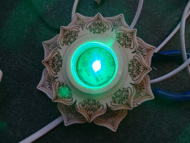 Lotus Design Multi Coloured Base For Crystals, Ornaments (USB)