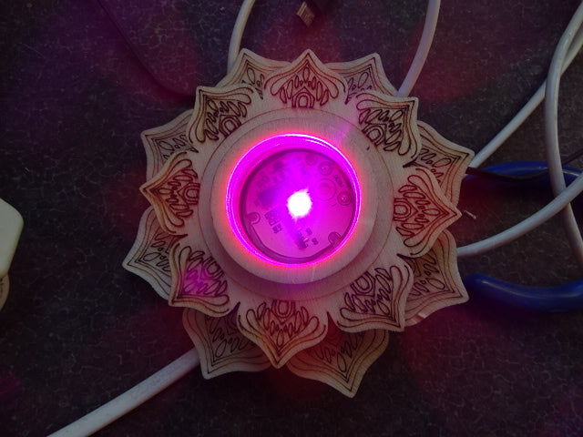 Lotus Design Multi Coloured Base For Crystals, Ornaments (USB)