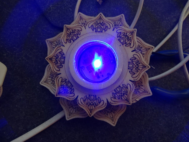 Lotus Design Multi Coloured Base For Crystals, Ornaments (USB)