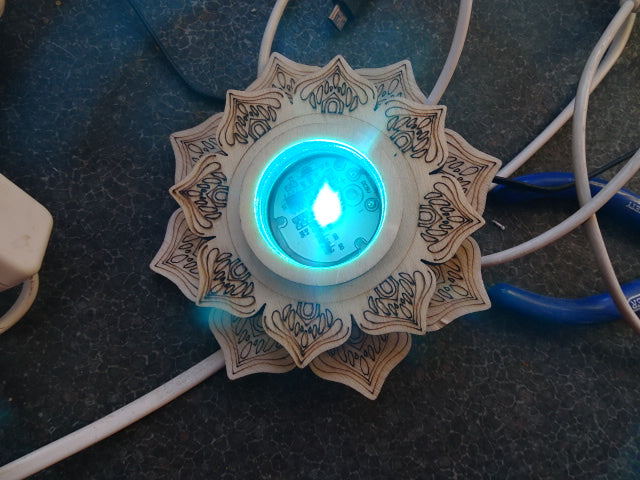Lotus Design Multi Coloured Base For Crystals, Ornaments (USB)