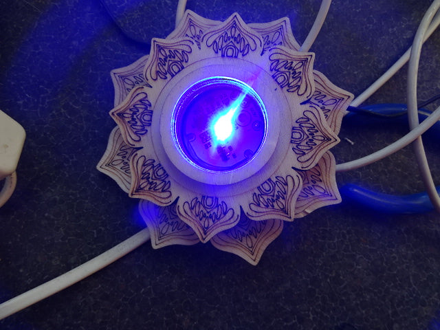 Lotus Design Multi Coloured Base For Crystals, Ornaments (USB)