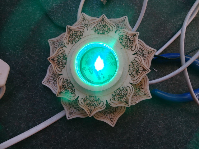 Lotus Design Multi Coloured Base For Crystals, Ornaments (USB)