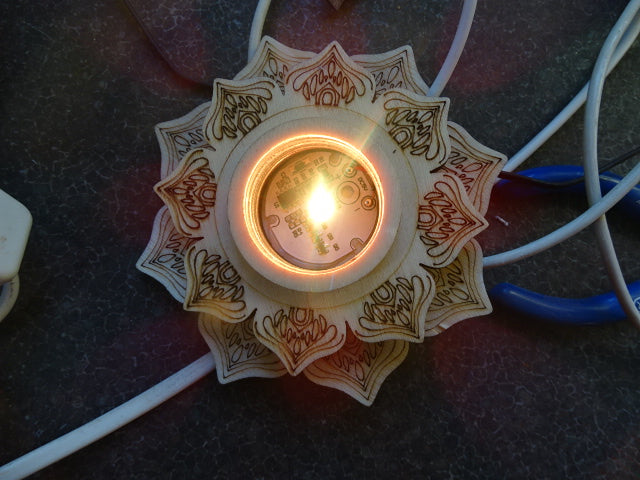Lotus Design Multi Coloured Base For Crystals, Ornaments (USB)