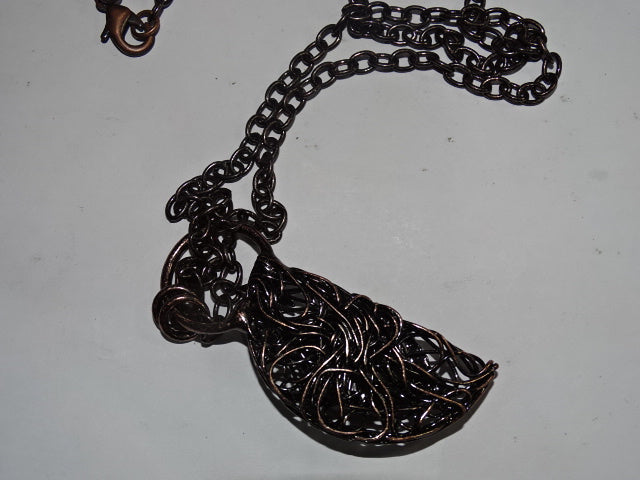 ' Dark Spirit'  Large Statement Labradorite Copper Chain Necklace