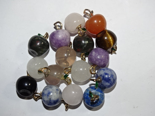 Genuine Gemstone Small Apple Pendant