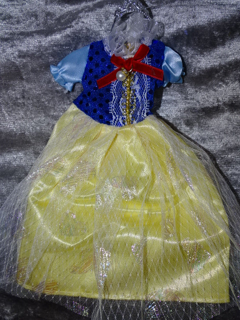 30 cm Plastic Doll  'Princess Dresses' (x4)  and 'Tiaras'(x4)  (Will Fit Barbie Sized Dolls)