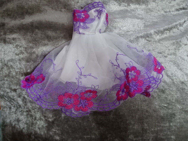 Doll Dresses for 30 Cm Plastic Fashion Doll  'Short Lacy Prom Dresses' (Will Fit Barbie Sized Dolls)