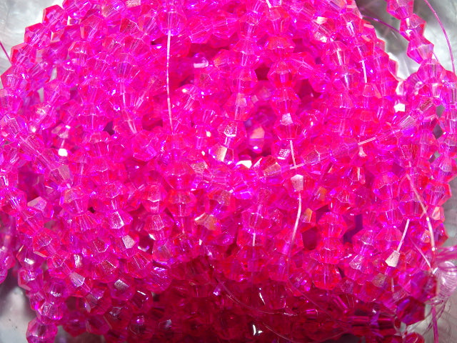 Ab Flamingo  Ab Rainbow Electroplated Glass Bicones 4 x 4 mm