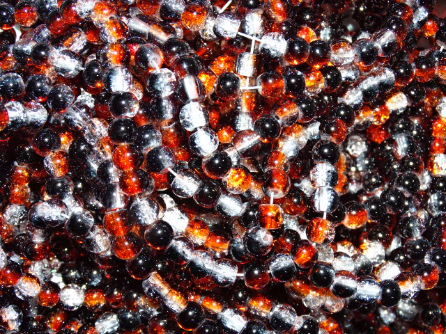 'Tortoiseshell'   3 Toned Crackle Glass Beads  6mm