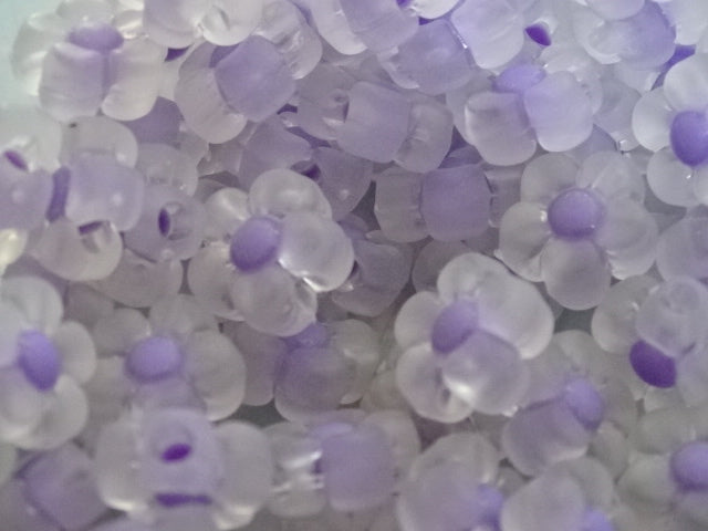 'Purple Daisy'   Frosted Acrylic Flower Shaped Beads   12x12.5x6mm, Hole: 2.5mm