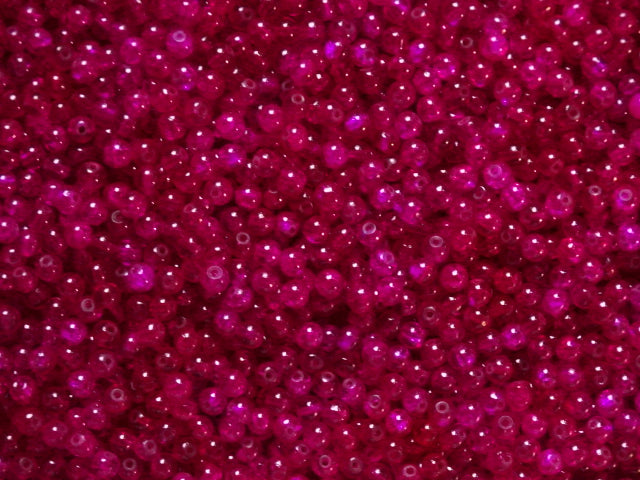 'Fantastical Fuchsia'   4mm Crackle Glass Beads.