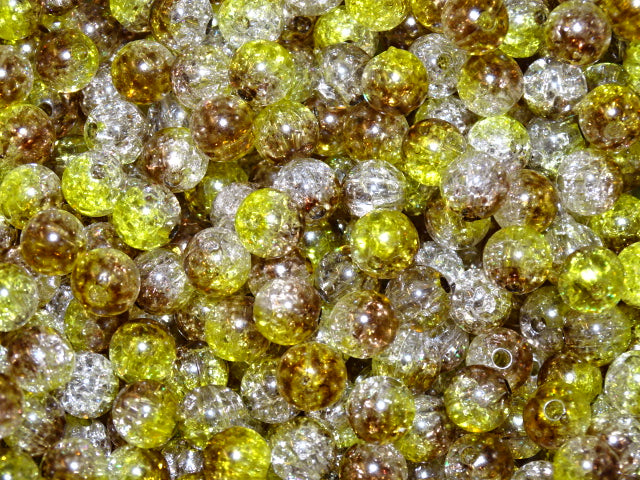 'Woodland'  8mm Acrylic 3 Toned Crackle Acrylic Beads
