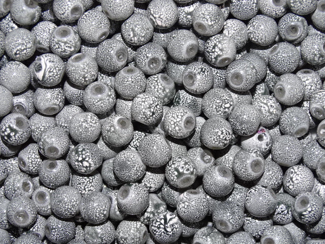 'Soft Dove Grey'   2 Toned Glass Beads 8mm