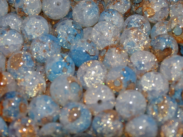 'Opal Skies'  10mm Opal Effect Glass Beads