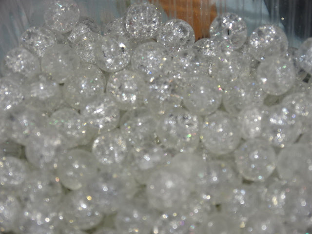 'Ice Crystal'  8mm Crackle Glass Beads