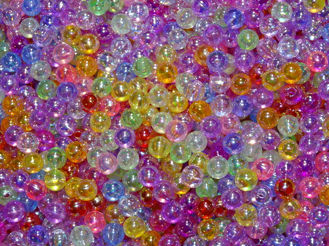 'Little Princess Floral Mix'  6mm Ab Plated Random Acrylic Mix