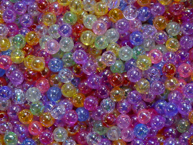 'Little Princess Floral Mix'  6mm Ab Plated Random Acrylic Mix