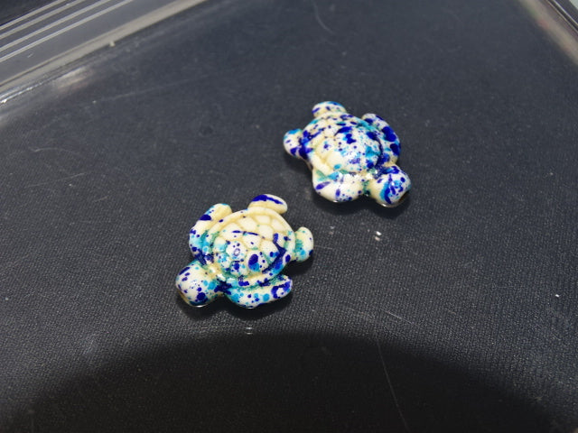 'Sea Surf'  14 x 17mm  Sea Turtle Shaped Natural Stone Multi Coloured Beads