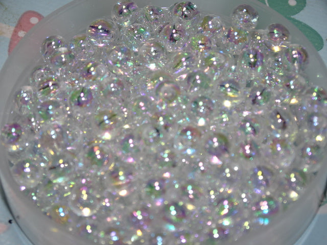 'Soap Bubble  Fully Ab Plated 6mm Acrylic Beads